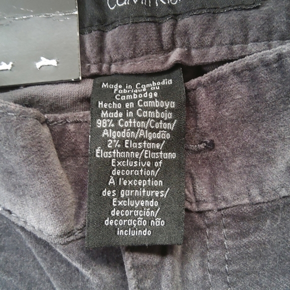 Calvin Klein Jeans Gunmetal Velvet Bootcut Pant NEW- Sz. 6 - Picture 6 of 6
